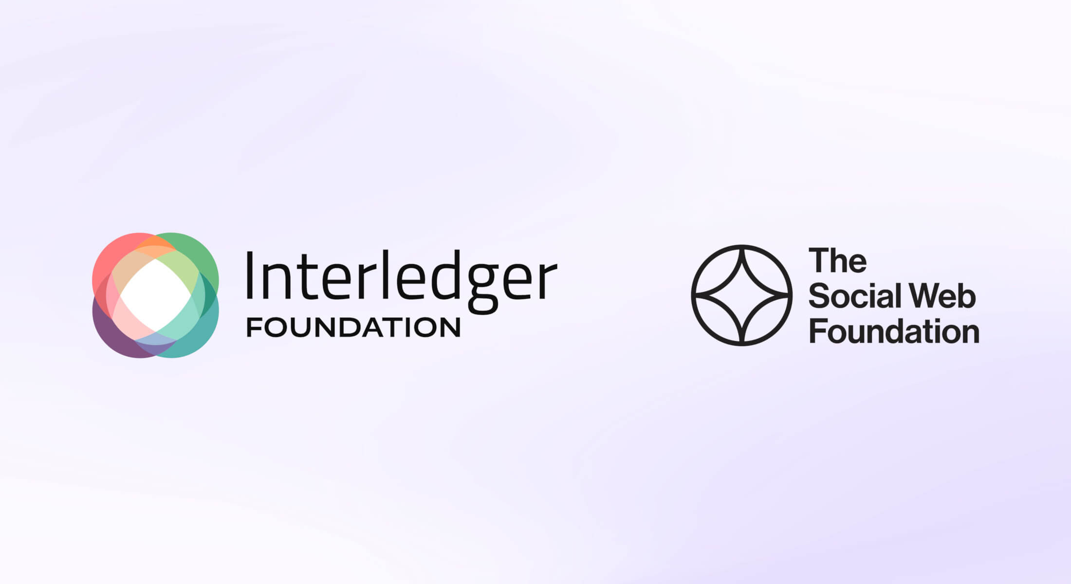 Logotipos de Interledger Foundation y Social Web Foundation
